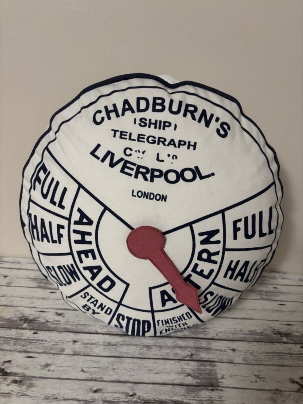 17” Land Of Nod Dial Ship Telegraph Chadburns Liverpool & London Pillow Insert